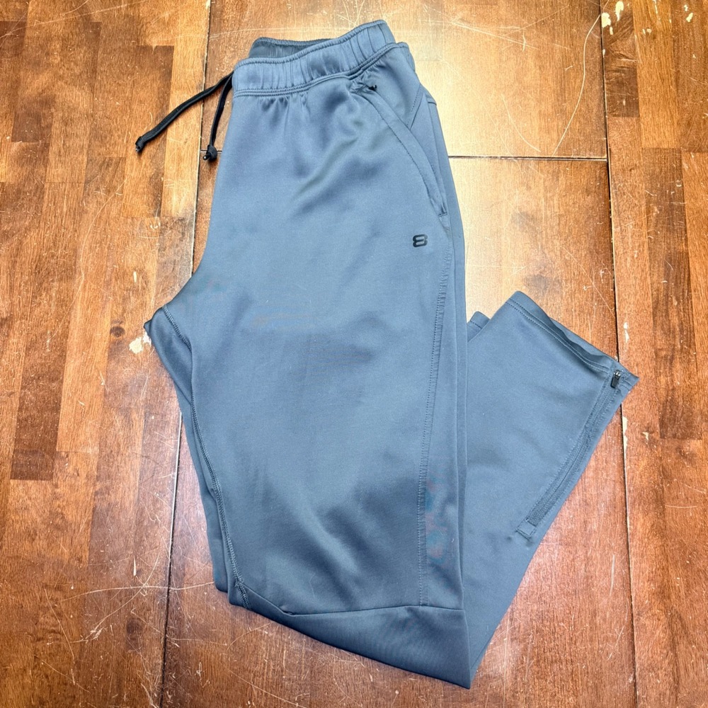 Layer 8 Quick dry Joggers Mens‎ L Gray Performance Athletic Pants Ankle Zip